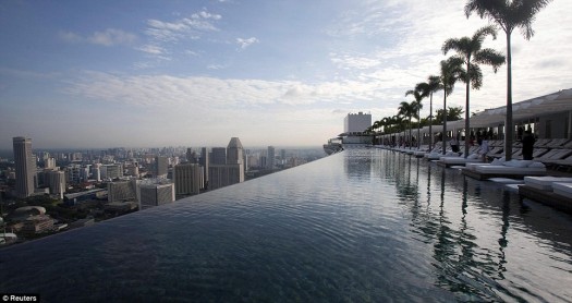 Natare's Infinity Pool on top of the Marina Bay Sands, Singapore